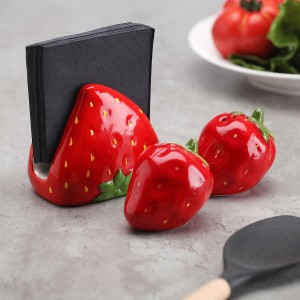 Serviettenring Versa aus Keramik 9,5 X 10,1 X 7,4 CM Erdbeere |  We...