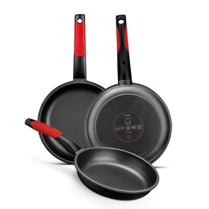 Antihaftbeschichtete Pfanne BRA A411222 Ø 22 cm Schwarz Rot Edelsta...