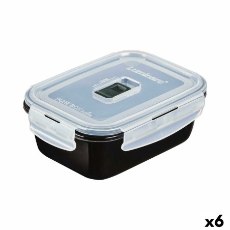 Lunchbox hermetisch Luminarc Pure Box Schwarz 820 ml Glas (6 Stück)...