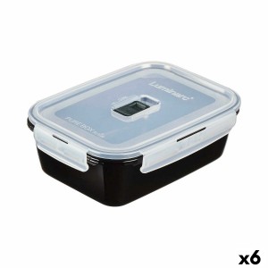 Lunchbox hermetisch Luminarc Pure Box Schwarz 1,22 L Glas (6 Stück)...