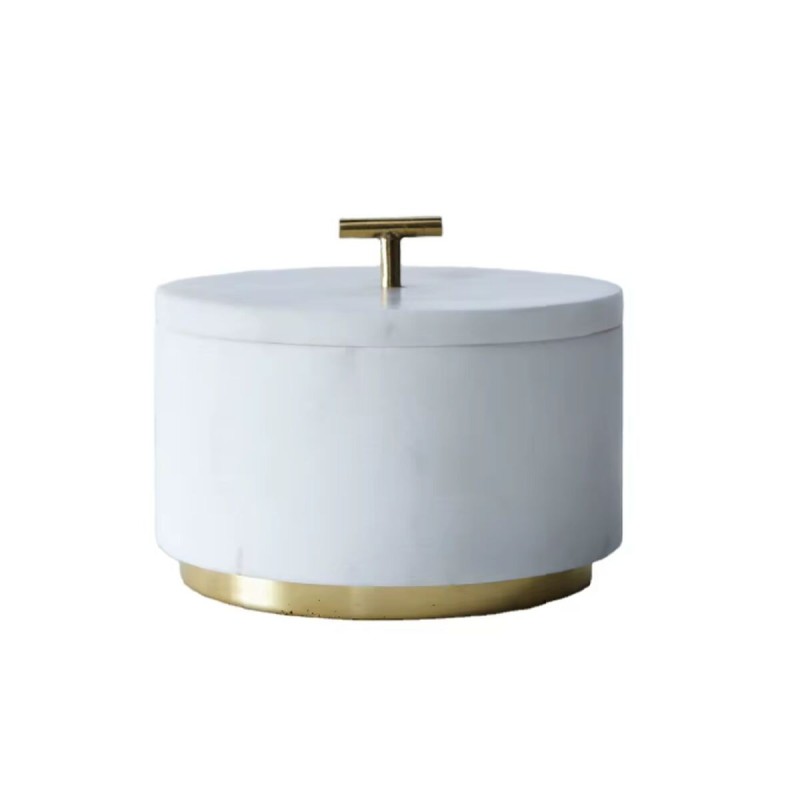 Salt Shaker with Lid Home ESPRIT White Golden 7,6 x 7,6 x 10 cm 7,6 X 7,6 X 12 CM
