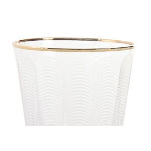 Set of glasses Home ESPRIT Transparent Golden Crystal With relief 3...