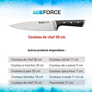 Kitchen Knife Tefal K23207 Black 7" Stainless steel 20 cm