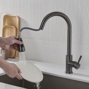 Mischbatterie Fontastock Grau Edelstahl Keramik C-Form |  Wasserhäh...