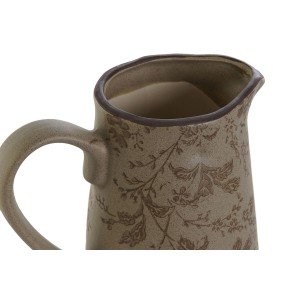 Jug Home ESPRIT Brown Green Stoneware Leaf of a plant Shabby Chic |...