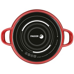 Casserole FAGOR Optimax Red Enamelled Steel (Ø 24 x 13 cm) |  Pans ...