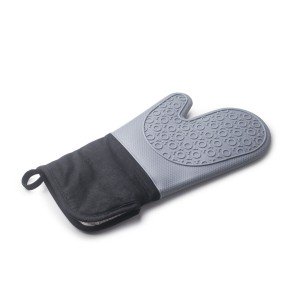 Oven Mitt Ibili Black Grey Cloth Silicone 33,5 cm |  Kitchen linen ...