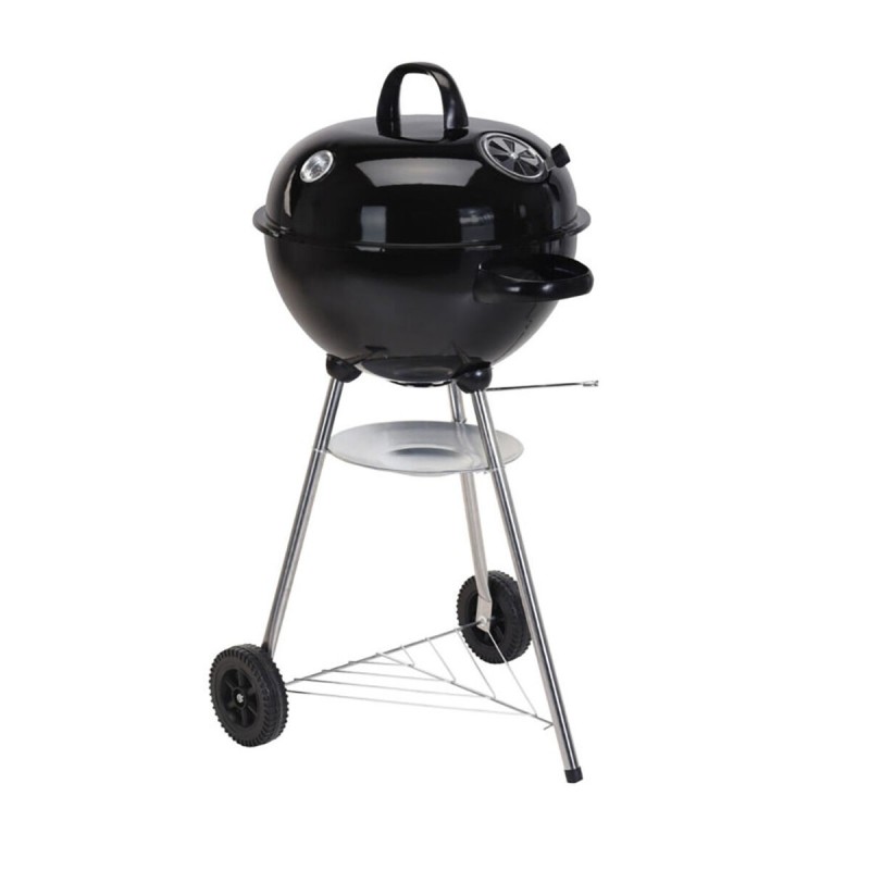 Coal Barbecue with Wheels Black 47 x 90 cm Circular |  Barbecues an...