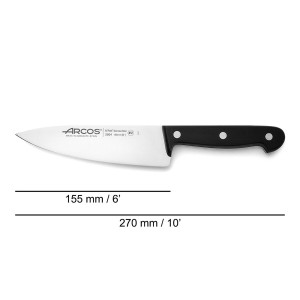 Couteau de cuisine Arcos serie universal Noir Acier 15,5 cm 6" |  C...