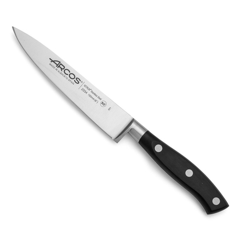 Küchenmesser Arcos serie riviera Schwarz Stahl 15 cm 6" |  Messer u...