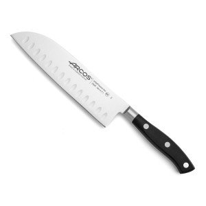 Couteau Santoku Arcos serie riviera Noir Acier polyoxyméthylène 18 ...