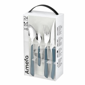 Besteck Amefa Eclat Marineblau Metall (24 pcs) |  Messer und Schlei...