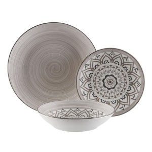 Tableware Versa Grey Porcelain 18 Pieces |  Plates, platters and tr...