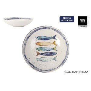 Assiette creuse La Mediterránea Peixe Ø 21 cm (12 Unités) |  Assiet...