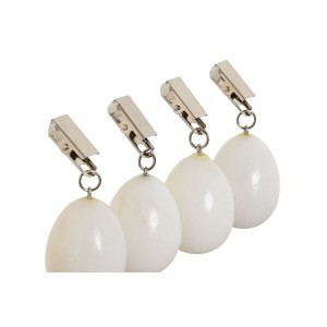 Tablecloth Clip Home ESPRIT White 3,5 x 3,5 x 5,5 cm |  Coasters, p...