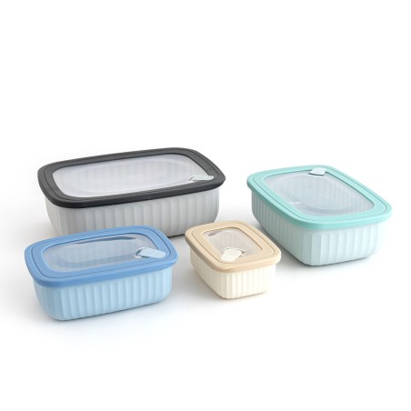 Set of lunch boxes Bidasoa Mia Multicolour Plastic BPA-free 380 ml ...