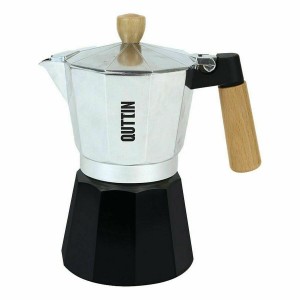 Italian Coffee Pot Quttin Wood Aluminium 12 Cups (6 Units) |  Coffe...