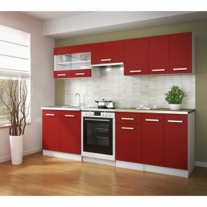 Meuble de cuisine Rouge PVC Verre Plastique Mélamine 80 x 31 x 55 c...