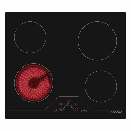 Glass-Ceramic Hob Oceanic OCEATV4Z60B 1800 W Black |  Stoves and ho...