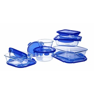 Food Preservation Container Pyrex Blue Transparent Rectangular