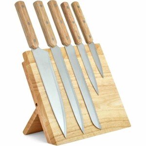 Messerset Livoo Stahl Edelstahl (5 Stück) |  Messer und Schleifstei...