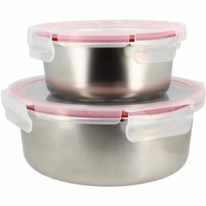 Food Preservation Container Menastyl Silver Circular (2 Units) |  P...