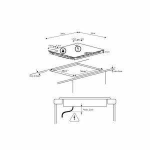 Induktionskochfeld Continental Edison 1 flex zone CETI4ZFLEXB1 2000...