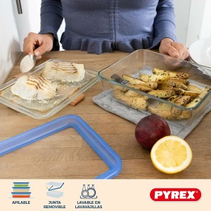 Set of lunch boxes Pyrex Blue Transparent 800 ml 3 Pieces |  Lunch ...