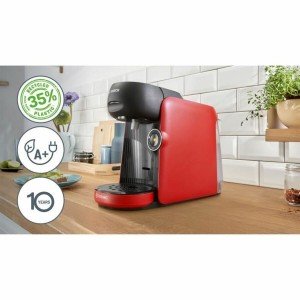Capsule Coffee Machine BOSCH TAS163E T16 Finesse Black Red rouge 14...