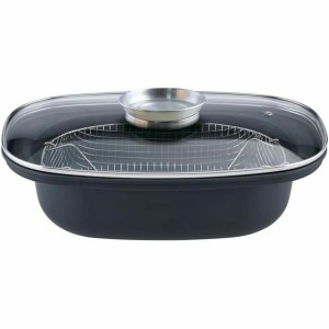 Bratpfanne mit Korb GSW 414593 Schwarz Glas Edelstahl Emaillierter ...