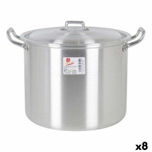Casserole with Lid 39693 Ø 22 cm Silver 6 L Aluminium 29 x 23 x 20 ...