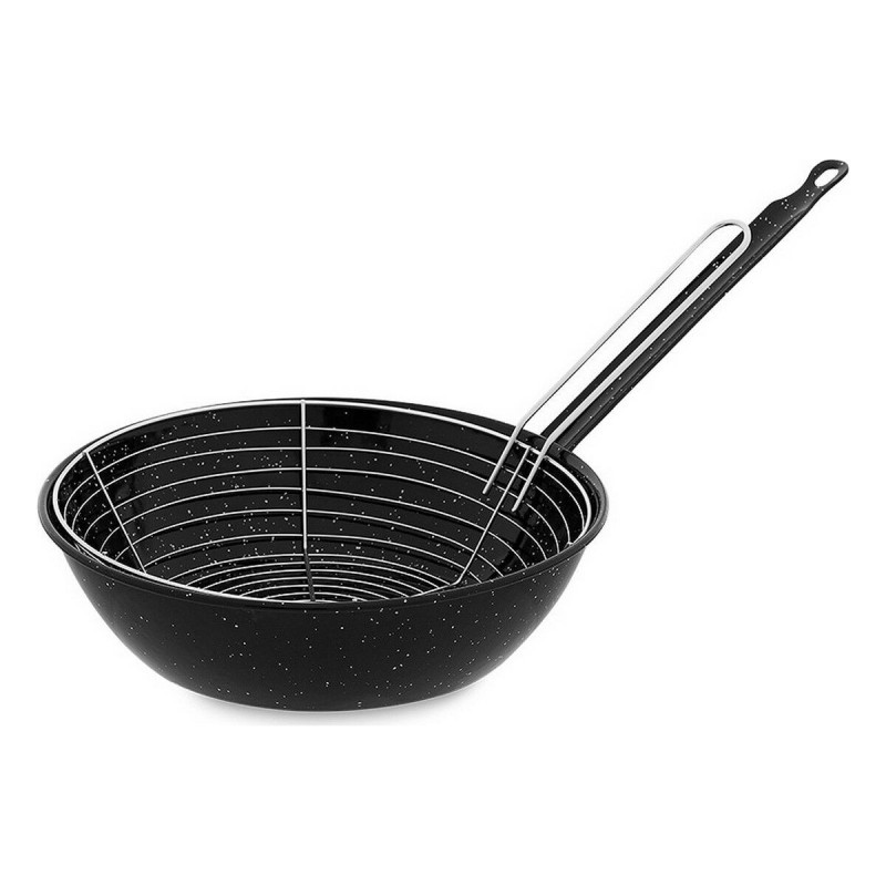 Poêle à frire avec panier Vaello Noir Acier émaillé (Ø 26 cm) |  Po...