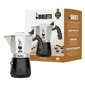 Italian Coffee Pot Bialetti BRIKKA Aluminium 4 Cups |  Coffee Maker...