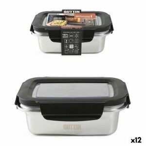 Lunchbox hermetisch Quttin rechteckig Edelstahl Silberfarben Stahl ...