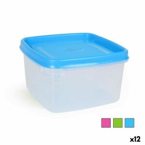 Square Lunch Box with Lid 500 ml Squared 12 x 12 x 7 cm (12 Units) ...