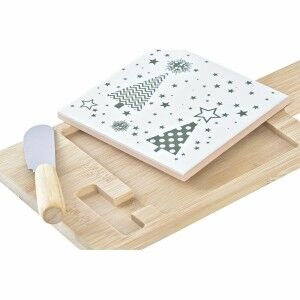 Appetizer Set DKD Home Decor White Green Bamboo Stoneware (21,5 x 1...