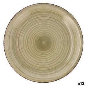 Flacher Teller Quid Vita Natura grün aus Keramik Ø 27 cm (12 Stück)...