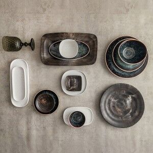 Flat Plate Bidasoa Elite Brown Ceramic Ø 26,5 cm (6 Units) |  Plate...