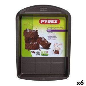 Rectangular Mould Pyrex Asimetria Black Metal 28 x 22 cm Rectangula...