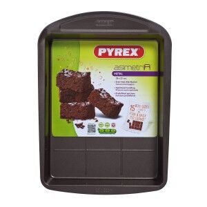 Rectangular Mould Pyrex Asimetria Black Metal 28 x 22 cm Rectangula...