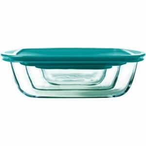 Baking tray Pyrex Cook & Store 2,5 L 1,1 L 0,4 l Green Rectangular ...