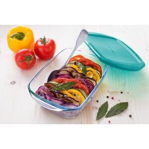 Baking tray Pyrex Cook & Store 2,5 L 1,1 L 0,4 l Green Rectangular ...