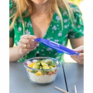 Stapelbares luftdichtes Küchenbehälterset Pyrex Blau 0,7 L 3 Stücke...
