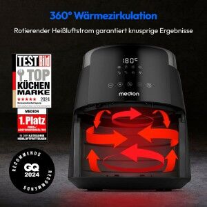 Heißluftfritteuse Medion MD13030 Schwarz 1500 W 4,7 L