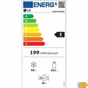 Kühl-Gefrierkombination LG GTBV22PYGKD 145 Stahl |  Kühl- und Gefri...