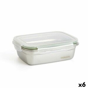 Lunchbox hermetisch Bidasoa Theo 19,5 x 14,5 x 8 cm 850 ml Silberfa...