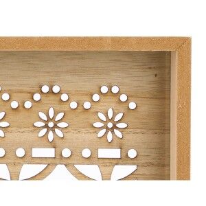 Set of trays Gift Decor Brown Transparent Wood Glass Circle 2 Pieces