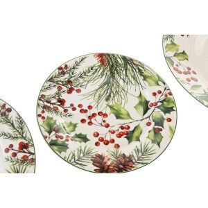 Tableware Home ESPRIT White Red Green Porcelain Christmas 18 Pieces