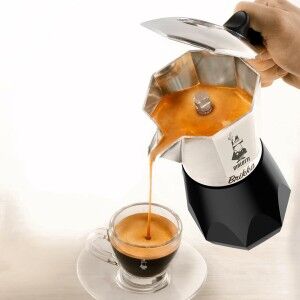 Italian Coffee Pot Bialetti BRIKKA Black Aluminium 2 Cups |  Coffee...