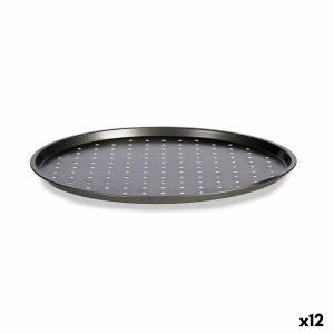 Pizza Mould Kinvara Grey Carbon steel 33 x 1 x 33 cm (12 Units) |  ...